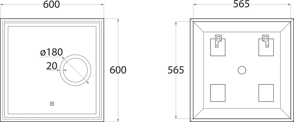 Зеркало Art&Max Monza 60х60 60х60