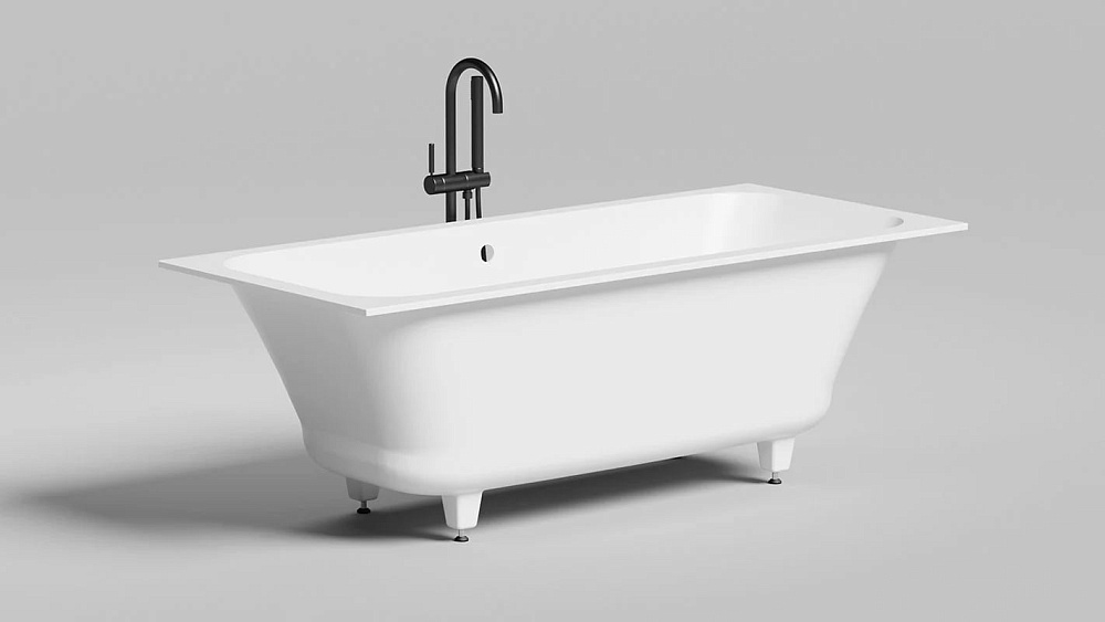Ванна из искусственного камня Salini Orlanda Axis S-Sense 170x75 см, встраиваемая, матовая белая, на