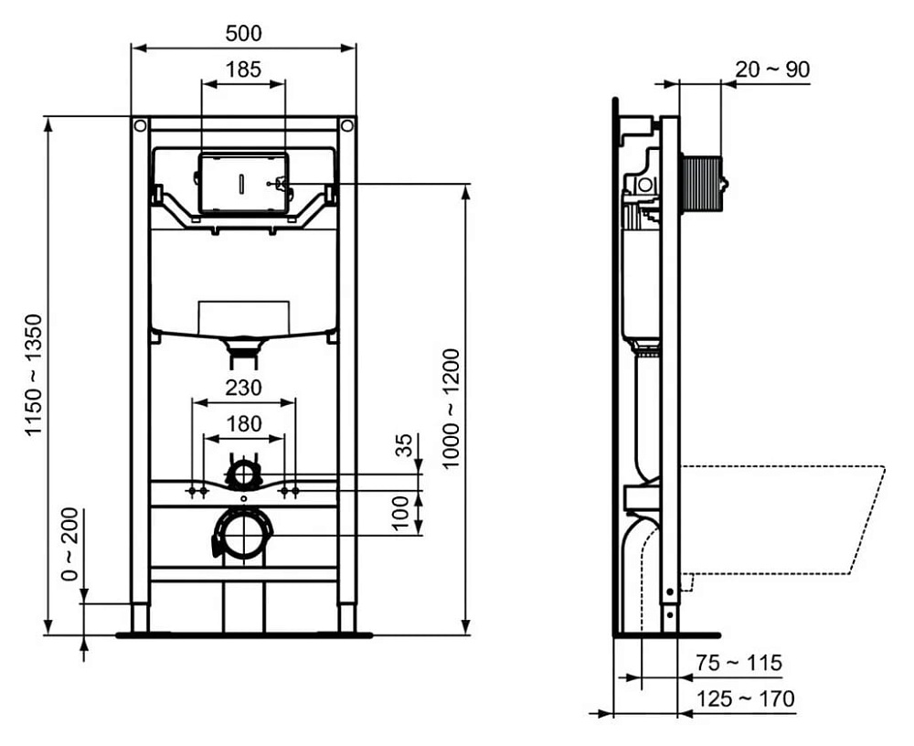 Система инсталляции для унитазов Ideal Standard ProSys 120P R027767