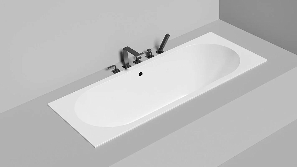 Ванна из искусственного камня Salini Ornella Axis S-Stone 170x75 см, встраиваемая, матовая белая, на