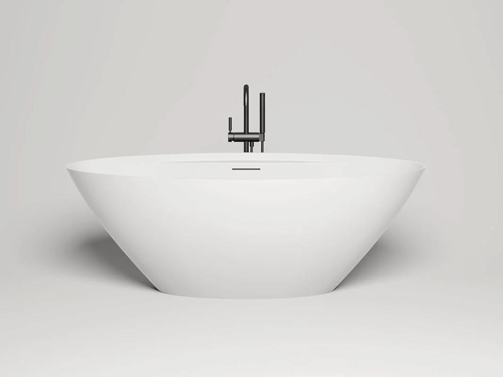 Ванна из искусственного камня Salini Diva S-Stone 180x85 см, отдельностоящая, матовая белая, овальна