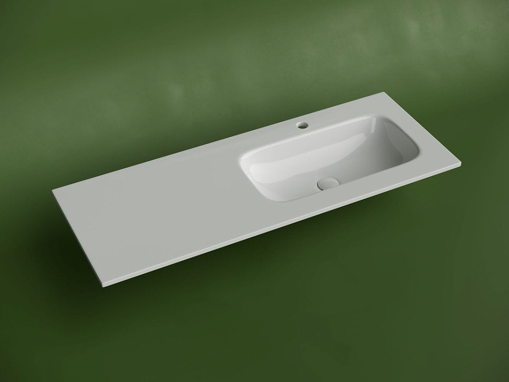 Мебельная раковина Ceramicanova Grace прямоугольная 121см с чашей справа и отверстием под смеситель 