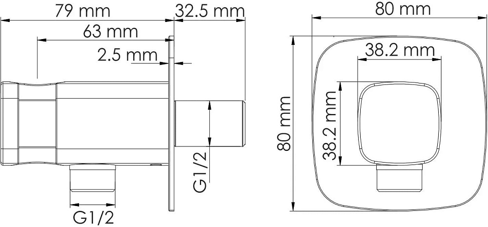 Душевой комплект Wasserkraft Naab A8651.312.090.118.326.087.103, С ВНУТРЕННЕЙ ЧАСТЬЮ, хром