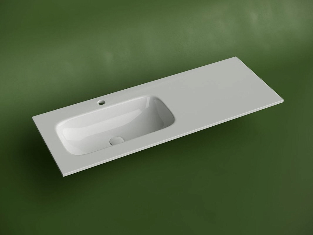 Мебельная раковина Ceramicanova Grace прямоугольная 121см с чашей слева и отверстием под смеситель C
