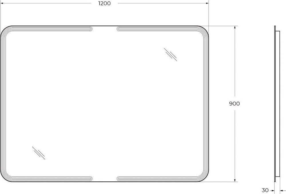 Зеркало Cezares 120х90 с LED-подсветкой