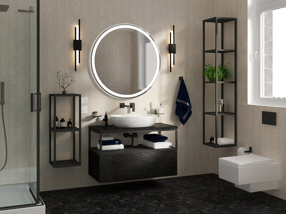 Столешница в ванную под раковину BelBagno KEP-100-MNO marmo nero opaco