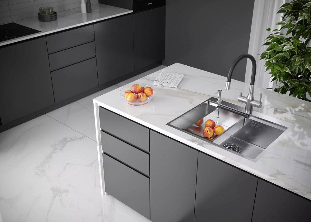 Коландер Paulmark Advance для кухонной мойки, A405-BS брашированная сталь