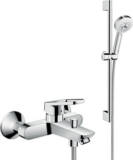 Смеситель для ванны с душем Hansgrohe Logis Loop 71244000, + Душевой гарнитур Hansgrohe Crometta 100