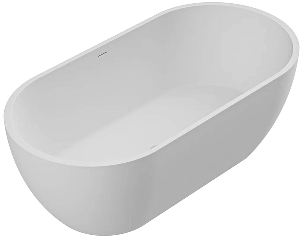 Ванна из искусственного камня Cezares Stylus Solid Surface 160x80 см, отдельностоящая, матовая белая
