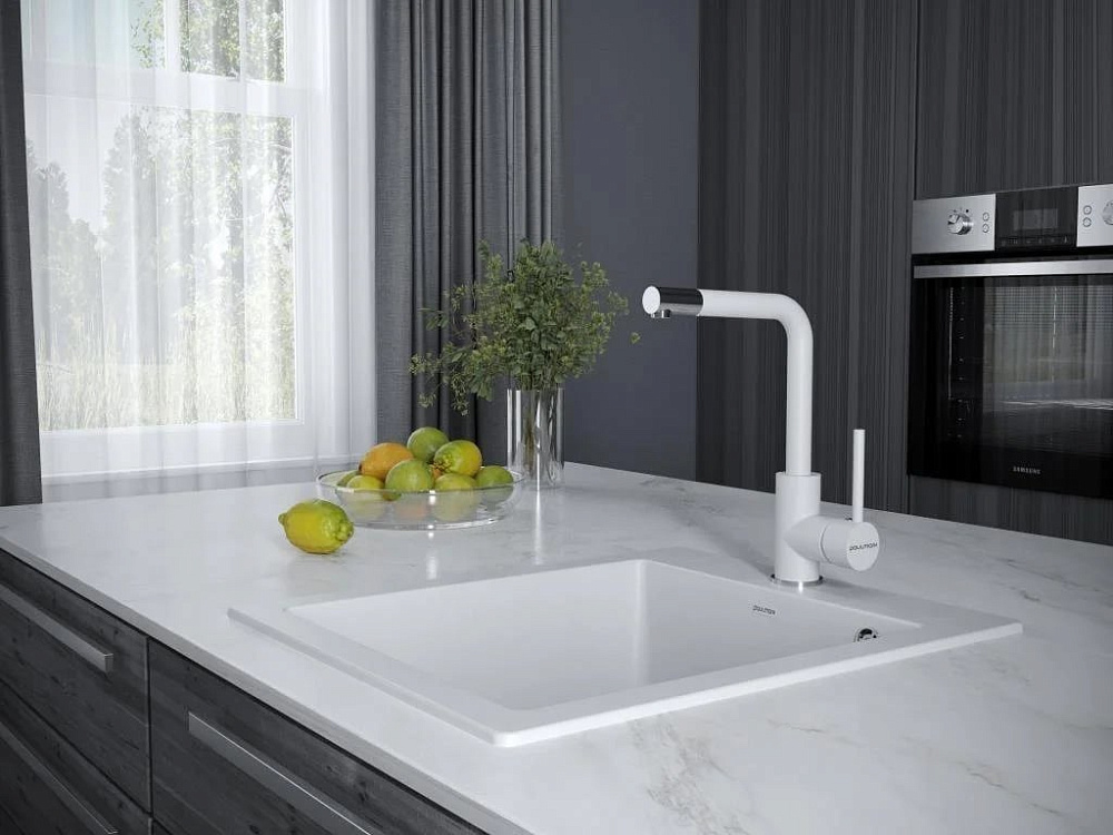 Смеситель для кухни Paulmark Honner Ho212018-431TW белый матовый
