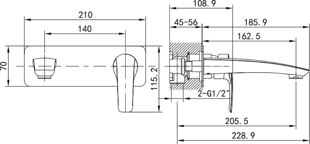 Смеситель для раковины IDDIS Ray RAYBN00i65 С ВНУТРЕННЕЙ ЧАСТЬЮ  сатин
