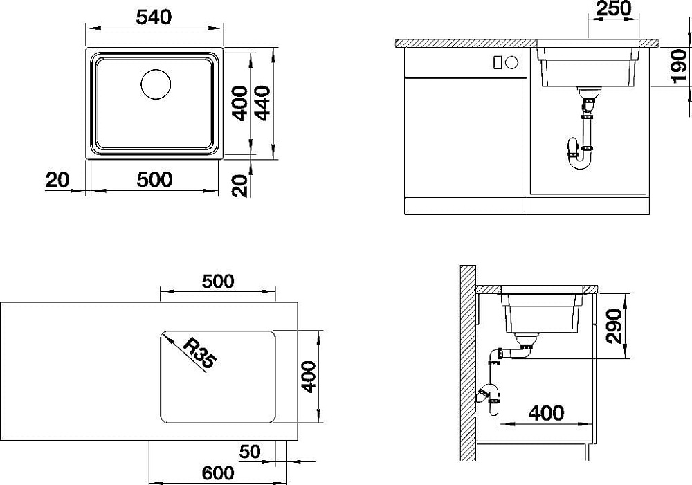 Мойка кухонная Blanco Etagon 500-U