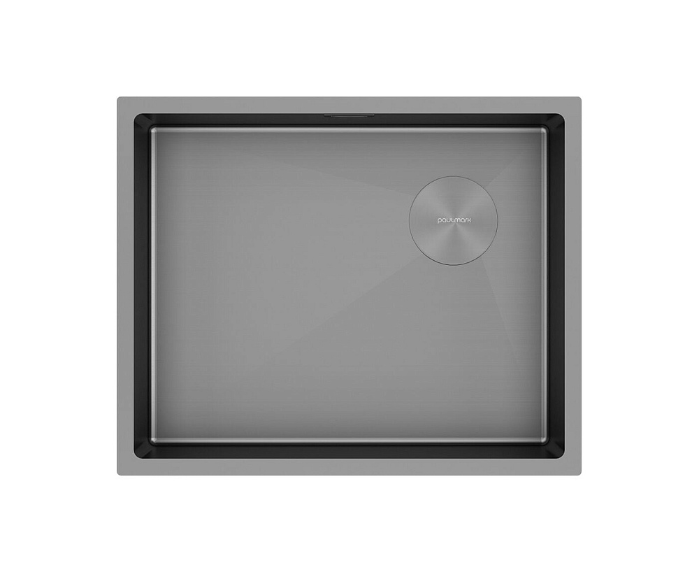 Мойка кухонная Paulmark Next-Skew PM885444-GM-M, матовая вороненая сталь
