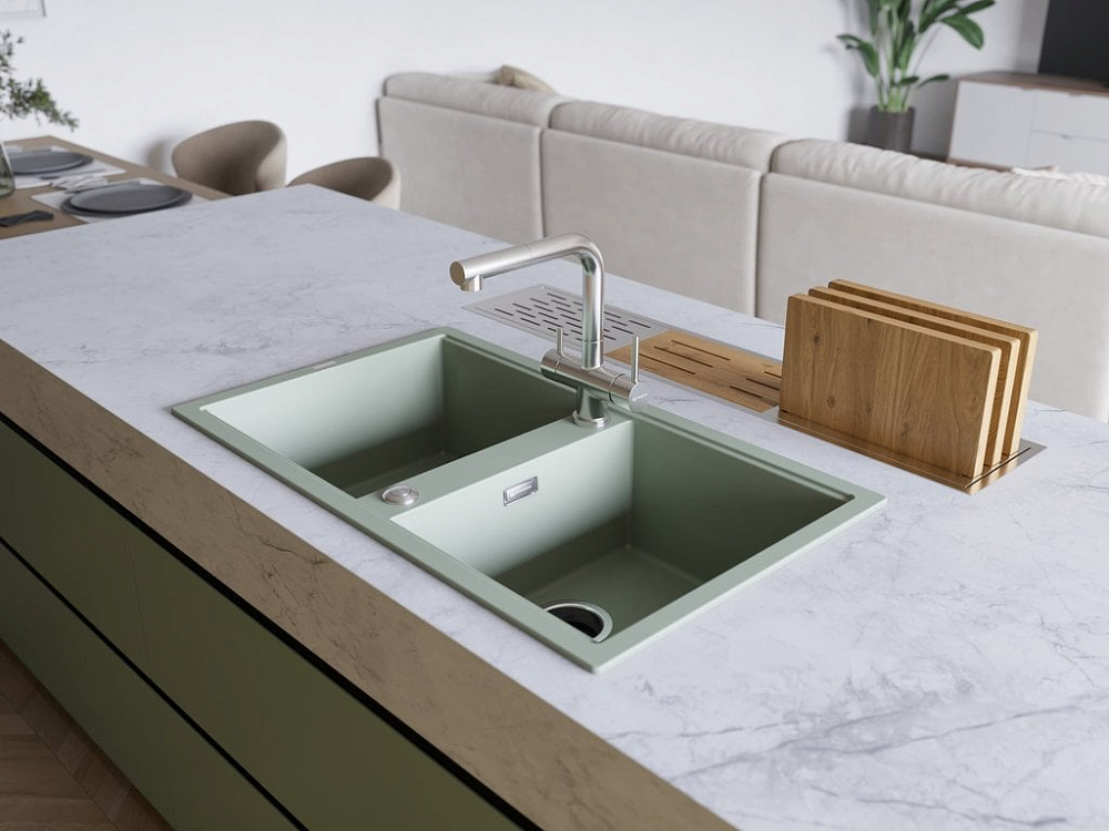 Мойка кухонная Omoikiri Kitagawa 86-2-WG wind green
