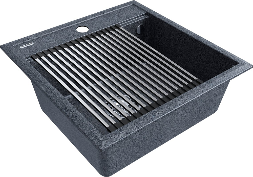 Мойка кухонная Paulmark Stepia + Step PM115051-DG+R375-BS графит