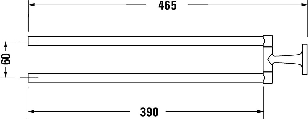 Полотенцедержатель Duravit Starck T 0099411000 хром, двойной