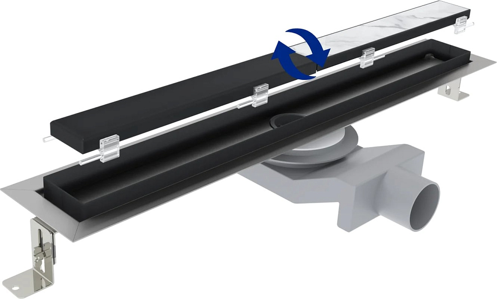 Душевой трап (лоток) Plumberia Selection PST In-Tile 100 см, черный матовый