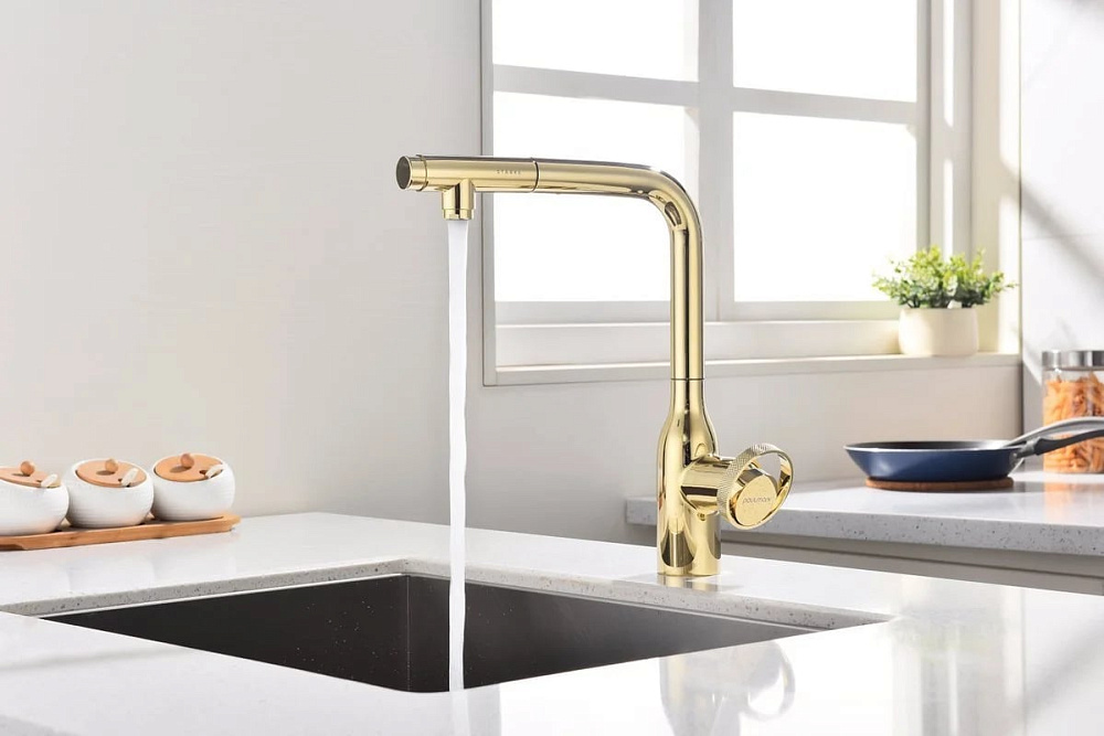 Смеситель для кухни Paulmark Urban Ur213104-G золото