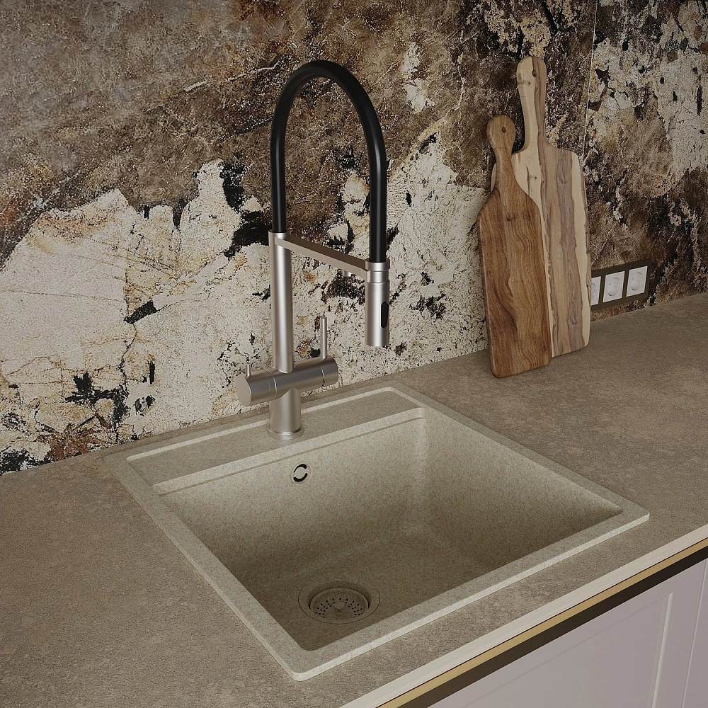 Смеситель для кухни Oliveeka K OL-458009-BN никель матовый