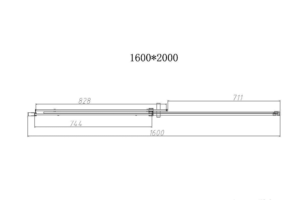 Душевая дверь в нишу Vincea Dice VDS-4D160CLGM 160 см, профиль вороненая сталь, стекло прозрачное