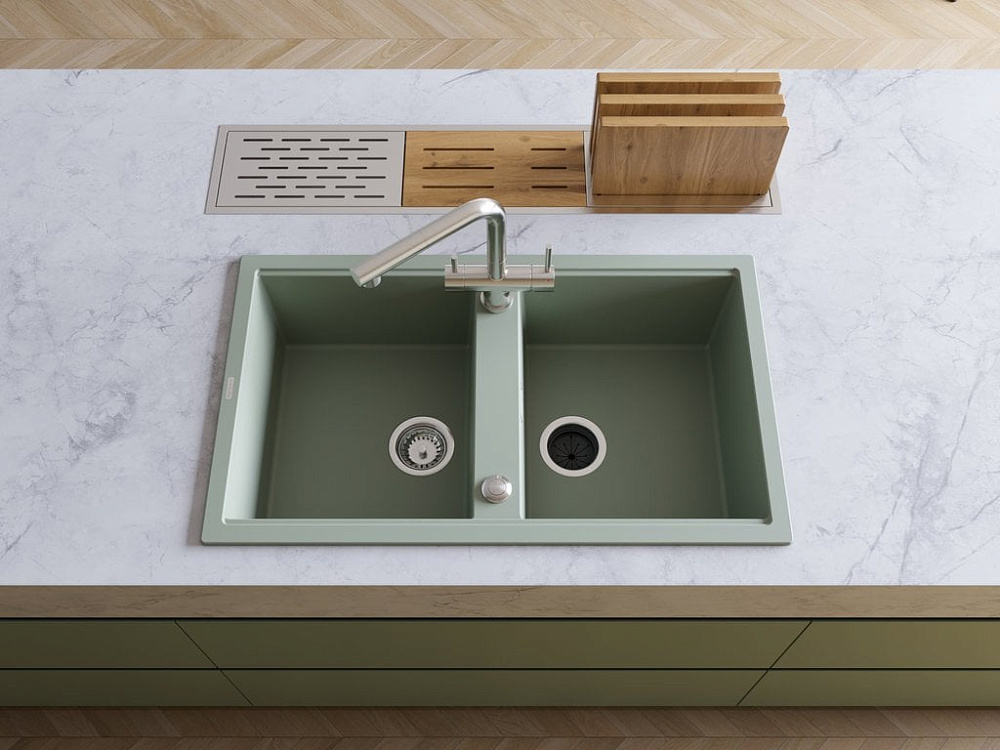 Мойка кухонная Omoikiri Kitagawa 86-2-WG wind green