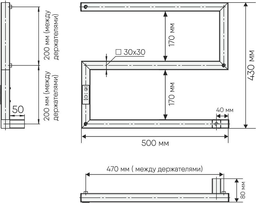 Полотенцесушитель электрический Indigo Sparta DGS40-50WMRt белый матовый