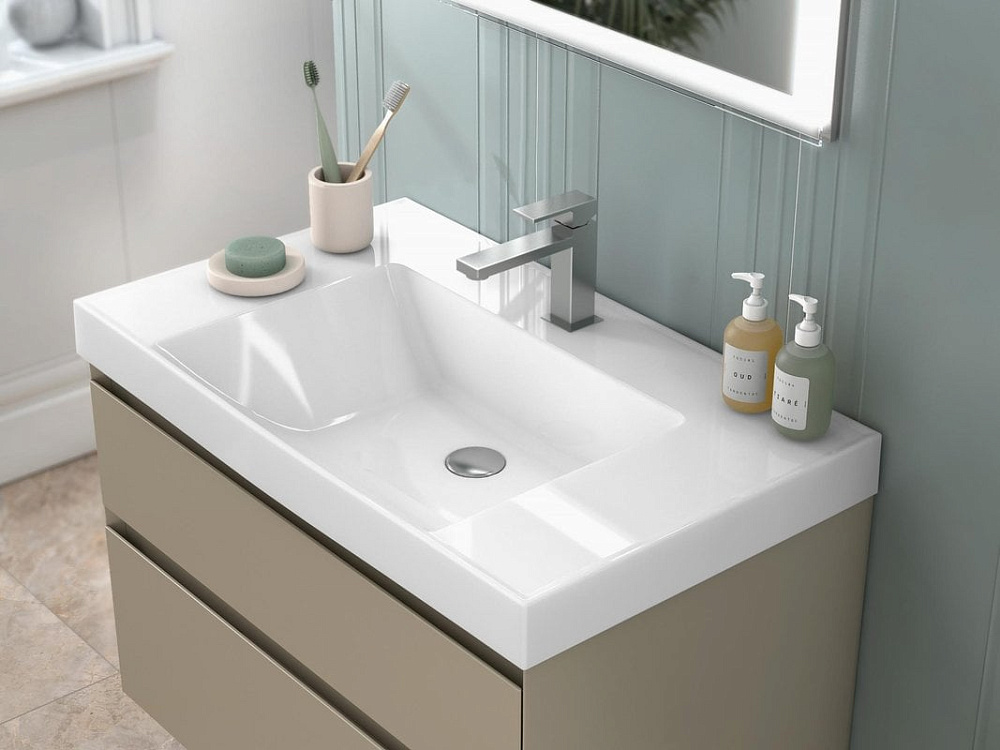 Тумба под раковину без столешницы KERAMA MARAZZI Cubo 80 подвесная, лимо матовая