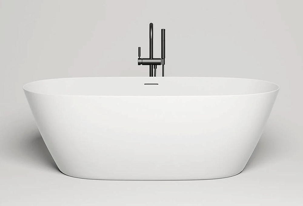 Ванна из искусственного камня Salini Alda S-Sense 180x90 см, отдельностоящая, белая, овальная, со сл