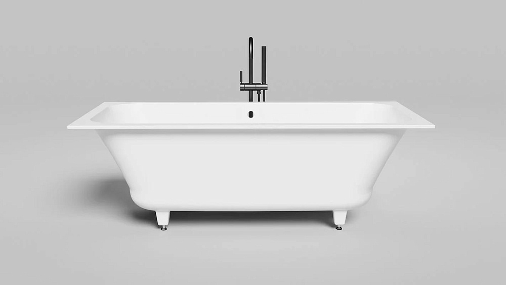 Ванна из искусственного камня Salini Orlanda Axis S-Sense 170x75 см, встраиваемая, матовая белая, на