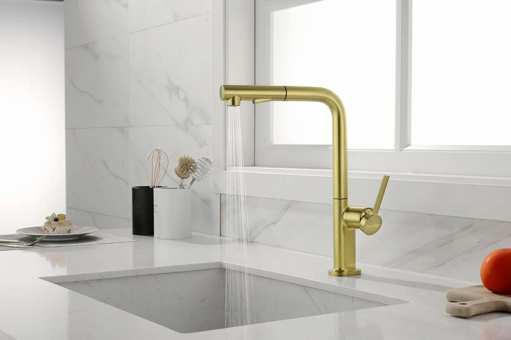 Смеситель для кухни Paulmark Neo Ne214419-BG брашированное золото