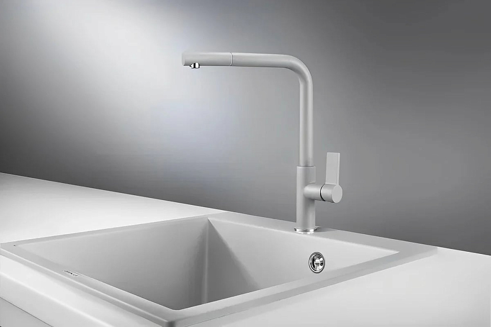 Смеситель для кухни Granula 2502, алюминиум