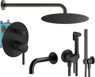 Комплект для ванной Plumberia Selection Ixo KITZXO19NO60 С ВНУТРЕННЕЙ ЧАСТЬЮ, черный матовый