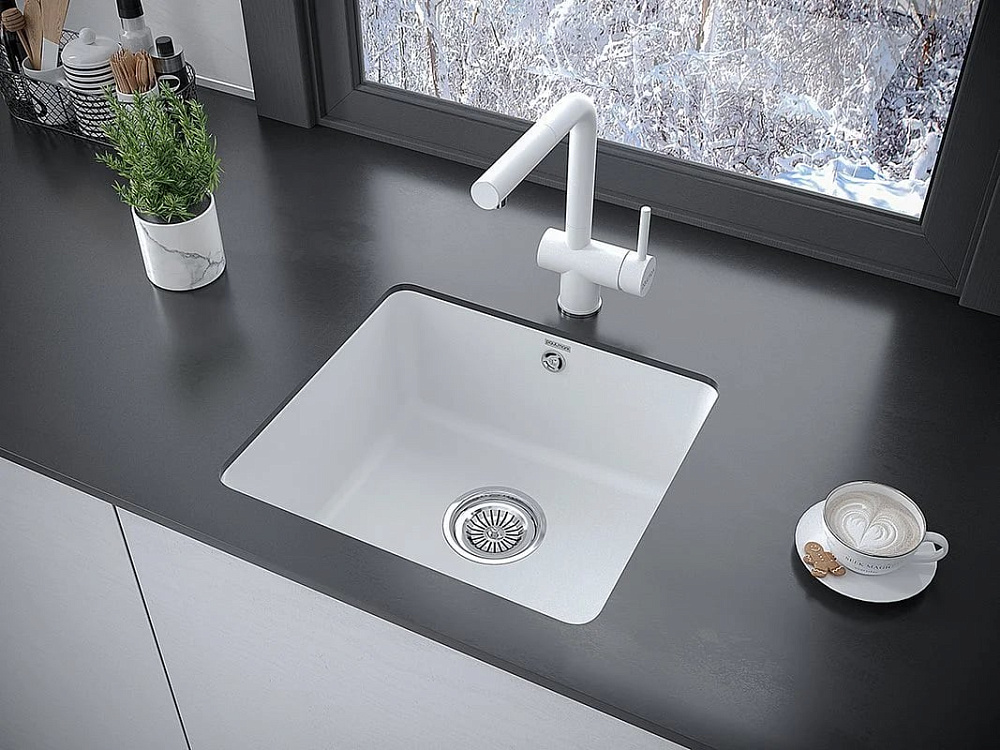 Смеситель для кухни Paulmark Dosse Do214418-WH матовый белый