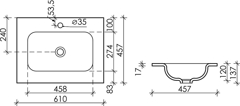 Мебельная раковина Ceramicanova Grace CN7011 60