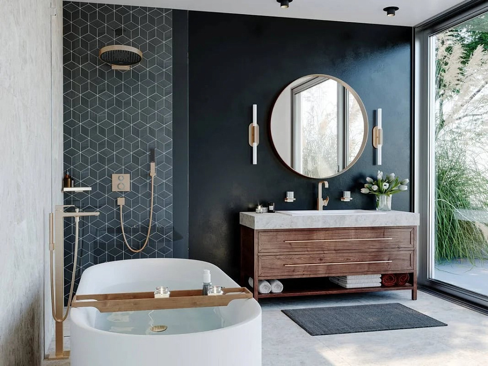 Верхний душ Hansgrohe Rainfinity 360 26230140 шлифованная бронза