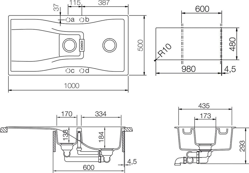 Мойка кухонная Schock Waterfall 60D (D-150) Cristadur аворио, интегрированная