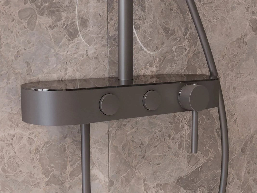 Душевая стойка Vincea VSFS-402GM, вороненая сталь