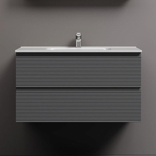 Тумба с раковиной Sancos Folk 90 grey soft, раковина CN7002