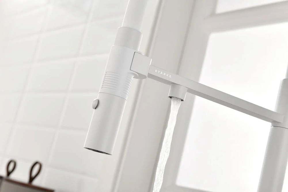 Смеситель для кухни Paulmark Gravity Gr213888-WH, белый матовый