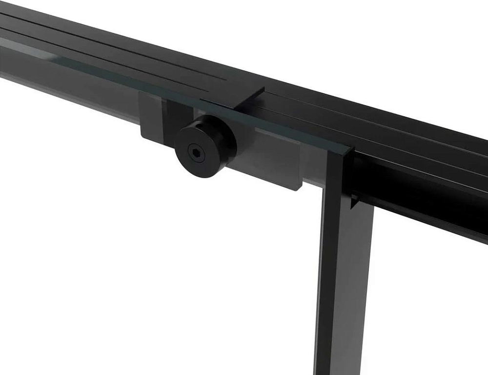 Душевая дверь в нишу Vincea Slim Soft VDS-1SS150CLB 150 см профиль черный, стекло прозрачное