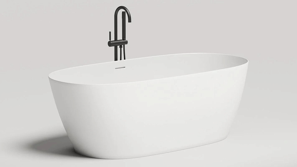 Ванна из искусственного камня Salini Sofia S-Sense 170x80 см, отдельностоящая, белая, овальная, с до
