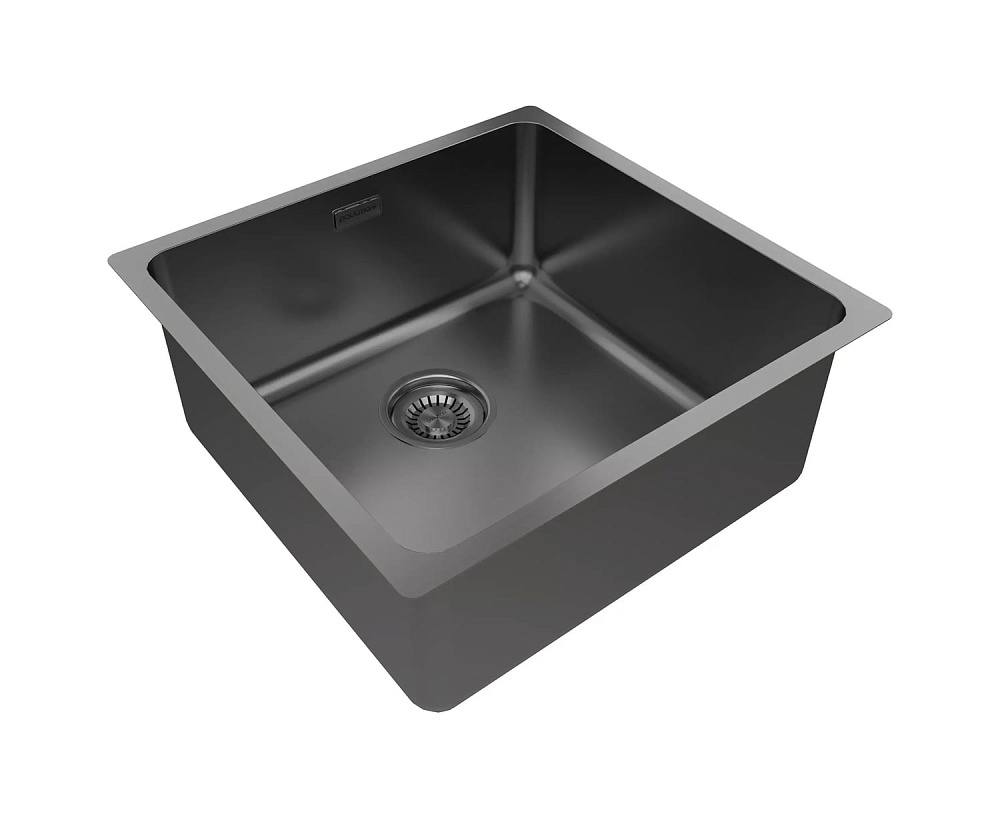 Мойка кухонная Paulmark Vista PM304844-GM, вороненая сталь