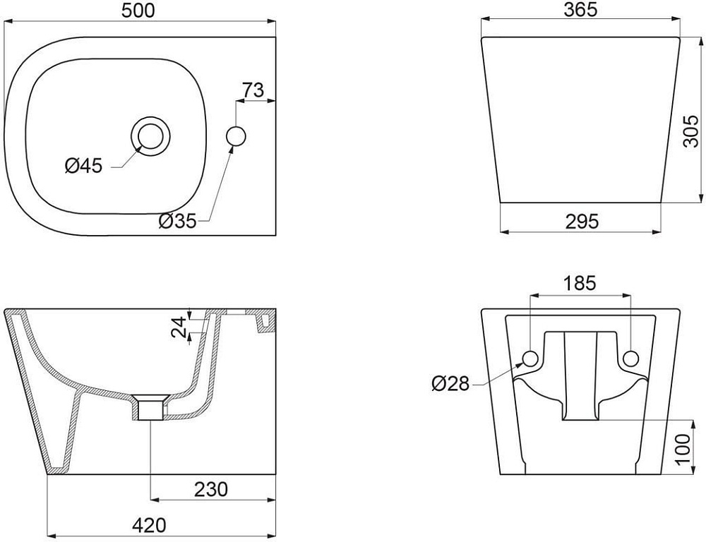 Биде подвесное BelBagno Albano BB120BH