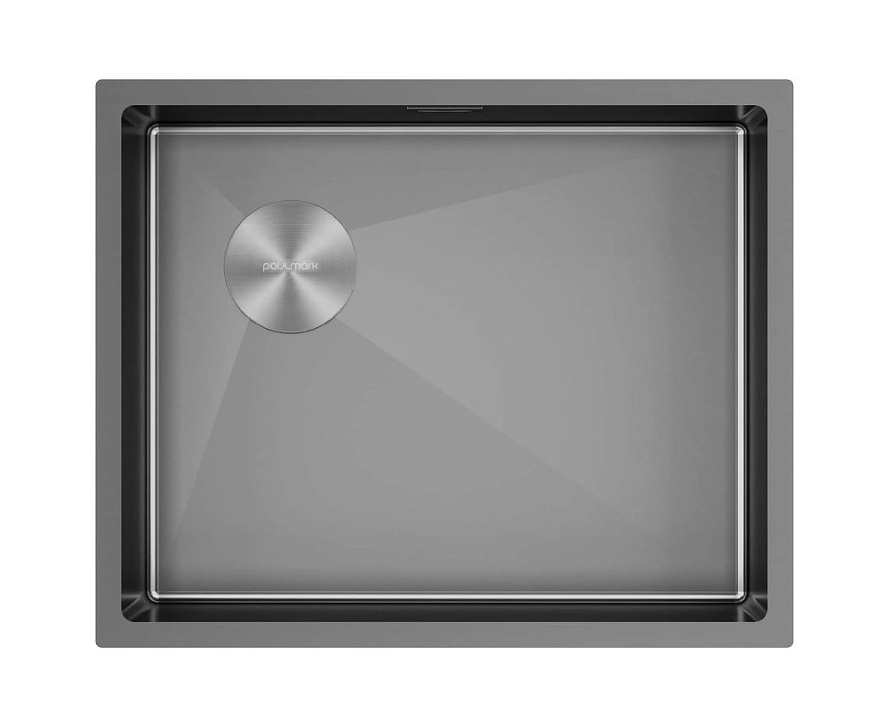 Мойка кухонная Paulmark Next-Skew 54-L UNI, PM885444-L-GM вороненая сталь