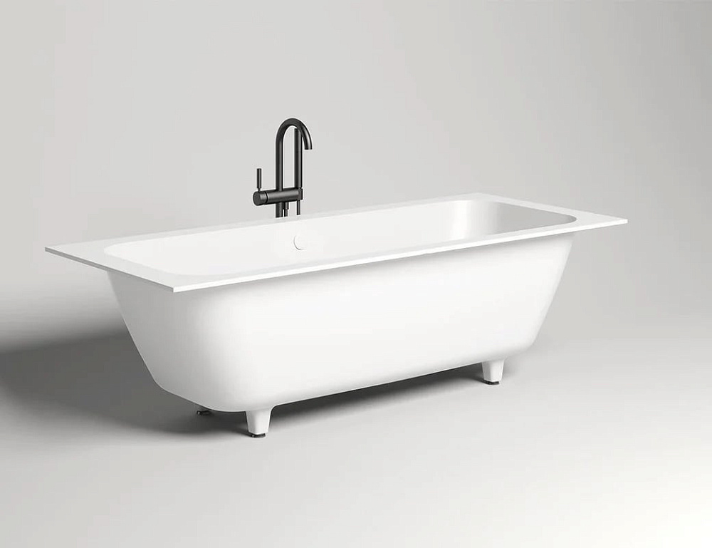 Ванна из искусственного камня Salini Orlanda Axis S-Sense 180x80 см, встраиваемая, матовая белая, на