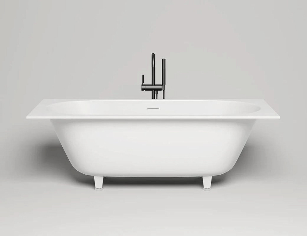 Ванна из искусственного камня Salini Ornella Axis Kit S-Sense 180x80 см, встраиваемая, белая, на нож