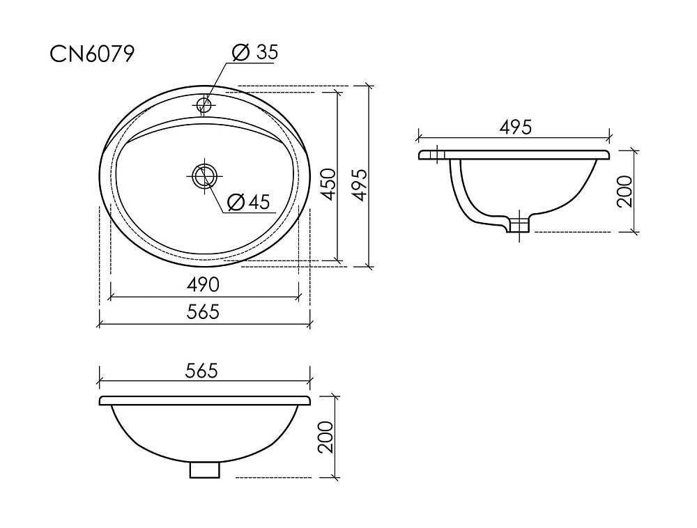 Раковина Ceramicanova Sun CN6079 ,белый