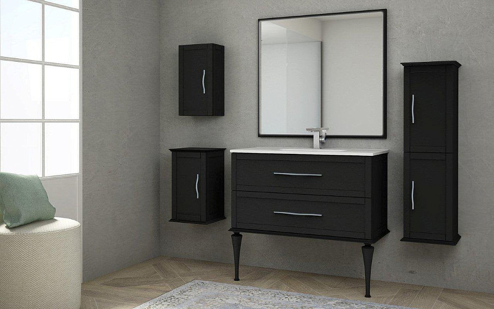 Зеркало Cezares Tiffany 90x98 с LED-подсветкой, nero grafite