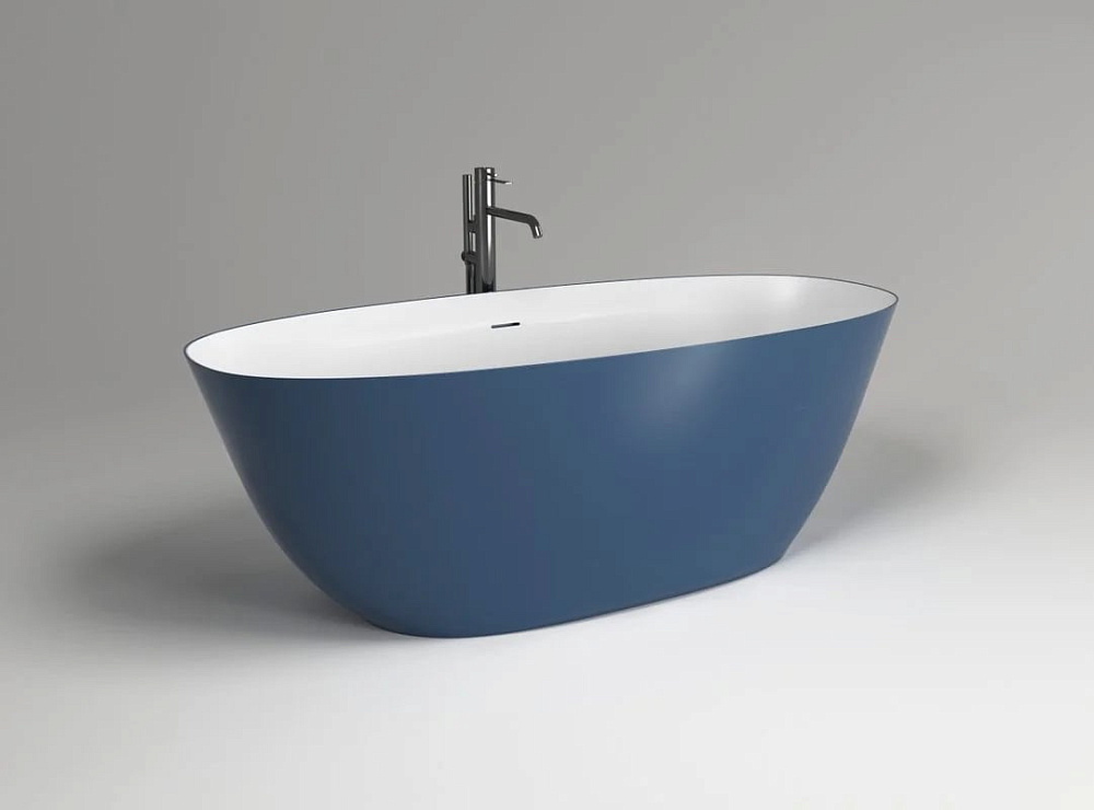 Ванна из искусственного камня Plumberia Selection Veloma 160x70 см, отдельностоящая, биколор матовый