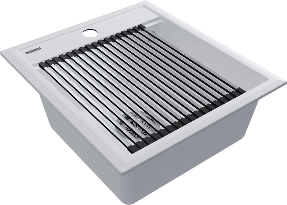 Мойка кухонная Paulmark Stepia + Step PM114651-WH+R375-BS белая